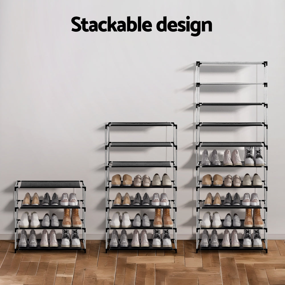 Marlook Shoe Rack Cabinet Removable Cover 10 tier Black