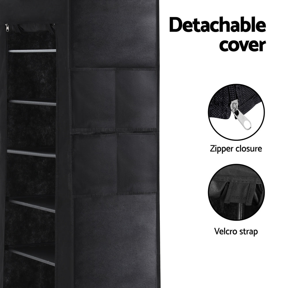 Marlook Shoe Rack Cabinet Removable Cover 10 tier Black