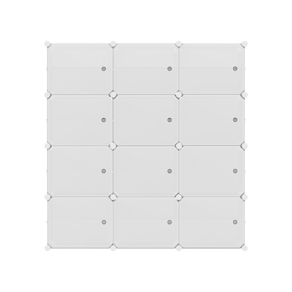 Marlook Shoe Box Rack DIY 12 Storage Cube Stackable White
