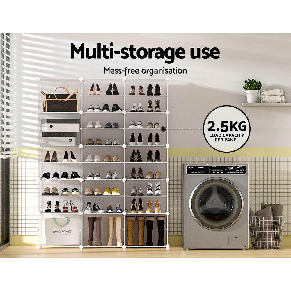 Marlook Shoe Box Rack DIY 15 Storage Cube Stackable White