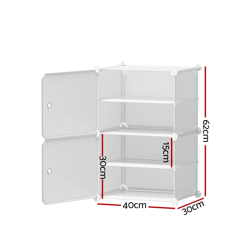 Marlook Shoe Box DIY Set of 2 Storage Cube Stackable White