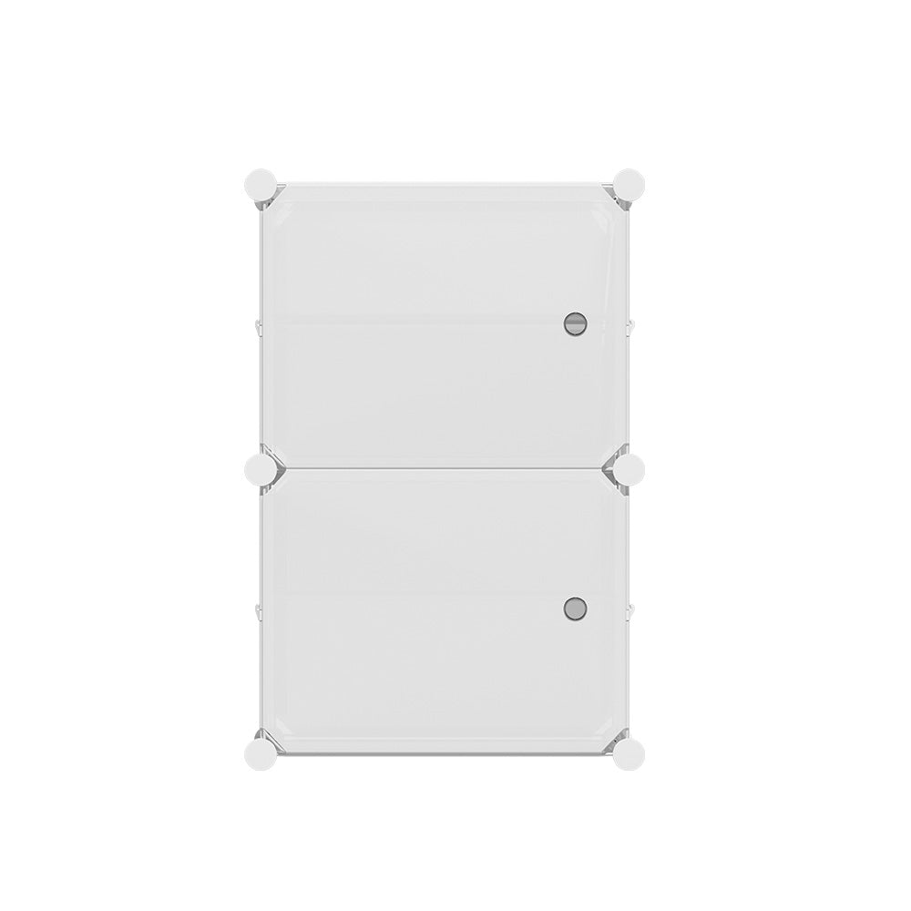Marlook Shoe Box DIY Set of 2 Storage Cube Stackable White