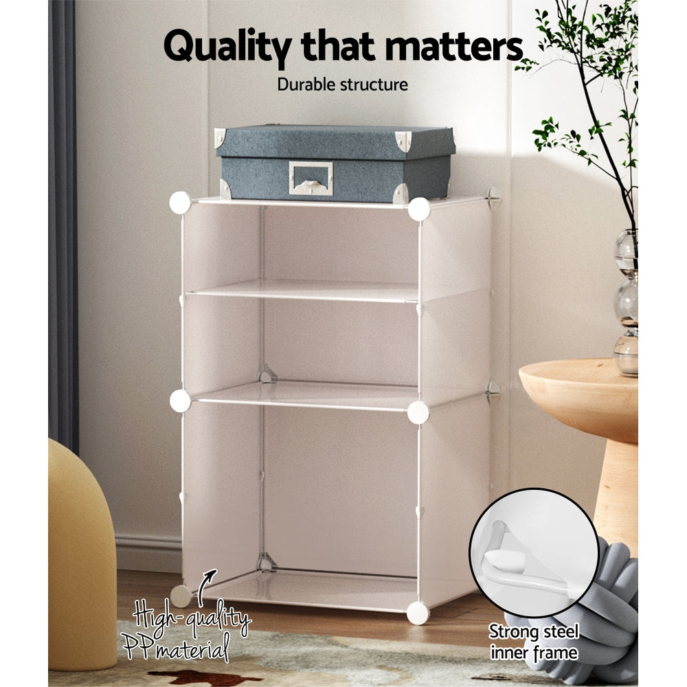 Marlook Shoe Box DIY Set of 2 Storage Cube Stackable White