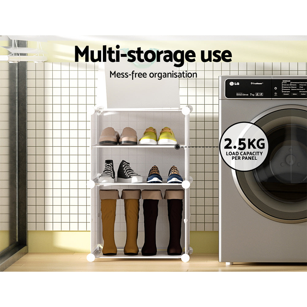 Marlook Shoe Box DIY Set of 2 Storage Cube Stackable White