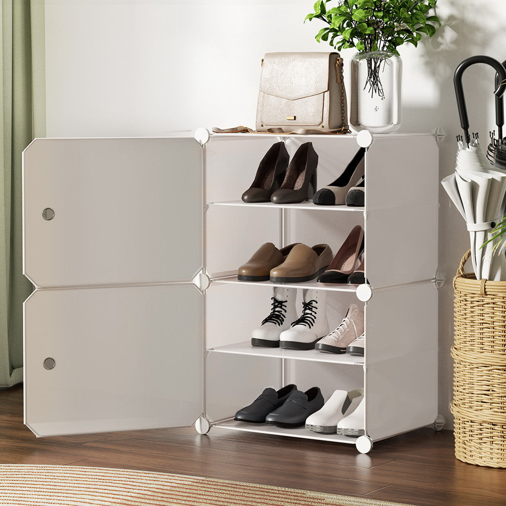Marlook Shoe Box DIY Set of 2 Storage Cube Stackable White