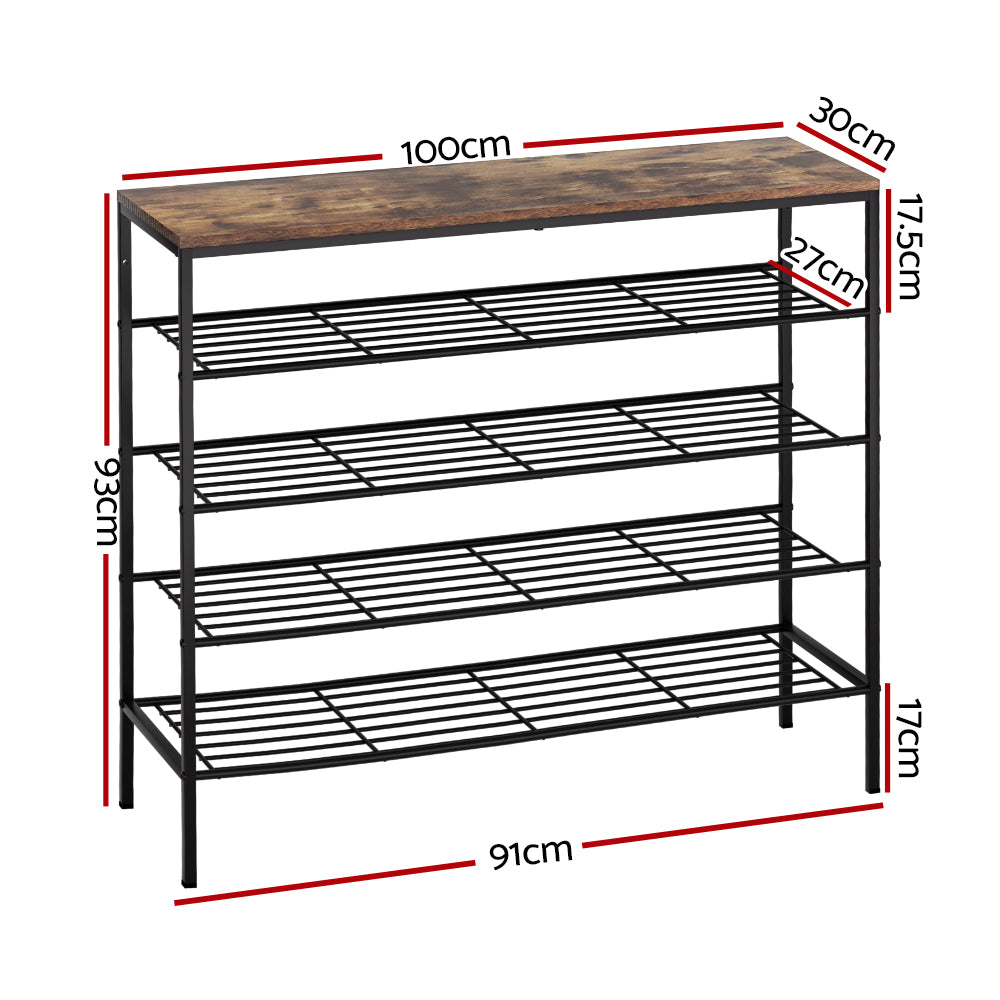 Marlook Shoe Rack 5-tier 25 Pairs Walnut Bob