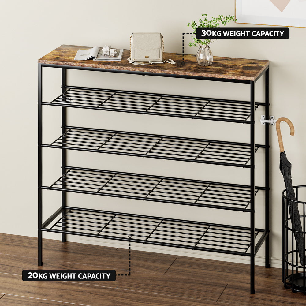 Marlook Shoe Rack 5-tier 25 Pairs Walnut Bob