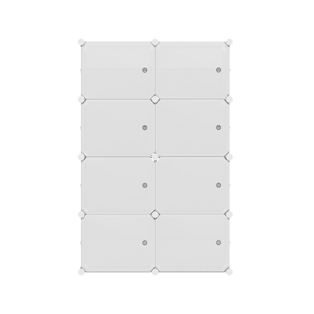 Marlook Shoe Box DIY Set of 8 Storage Cube Stackable White