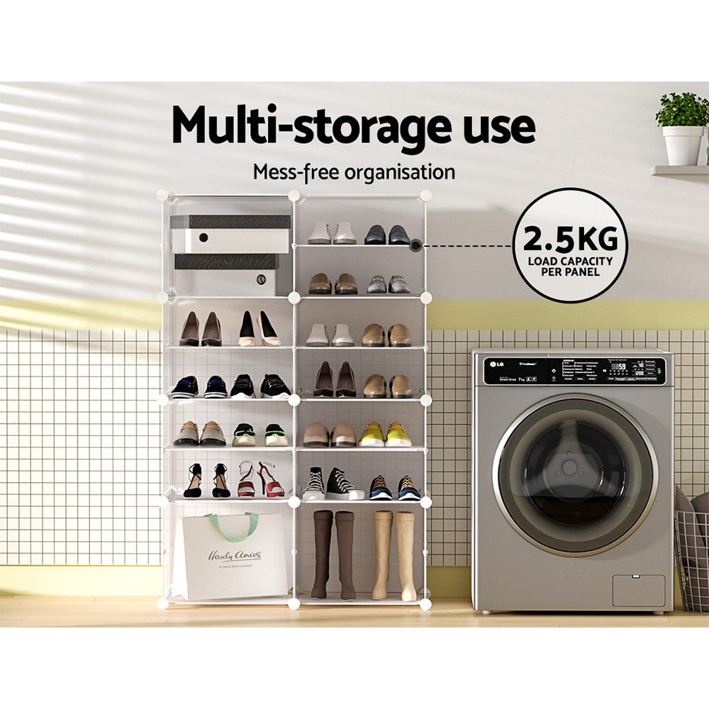 Marlook Shoe Box DIY Set of 8 Storage Cube Stackable White