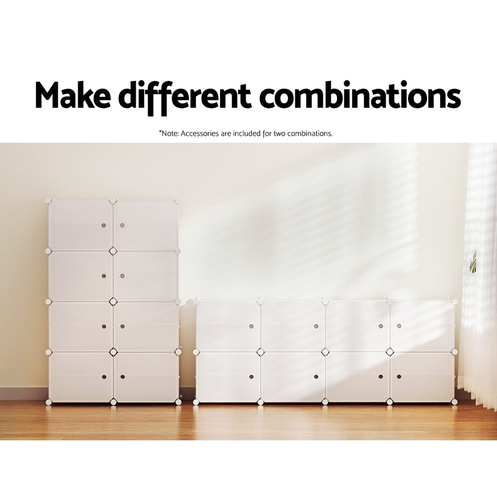 Marlook Shoe Box DIY Set of 8 Storage Cube Stackable White
