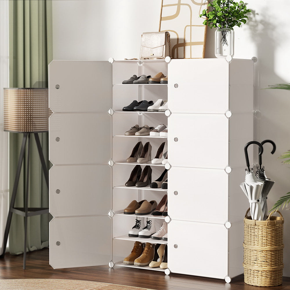 Marlook Shoe Box DIY Set of 8 Storage Cube Stackable White