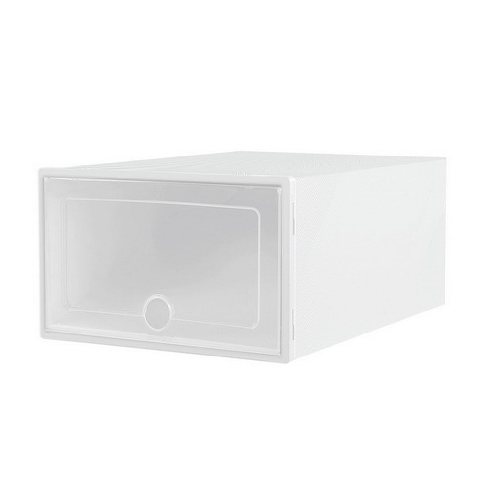 Marlook Shoe Box Rack DIY Set of 12 Stackable White Abel