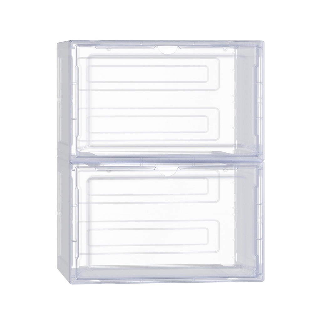 Marlook Shoe Box Rack DIY Set of 2 Stackable Magnetic Door