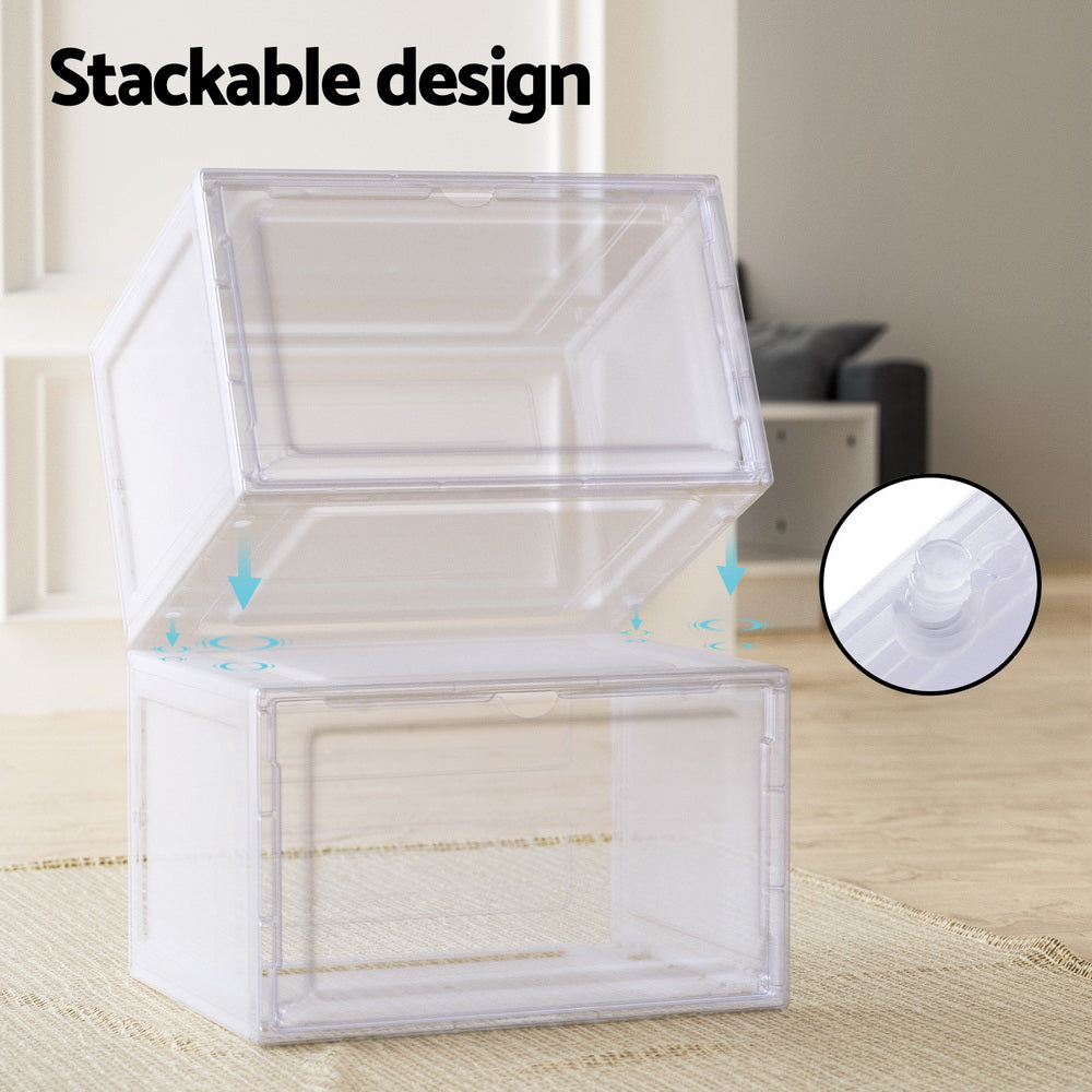 Marlook Shoe Box Rack DIY Set of 2 Stackable Magnetic Door