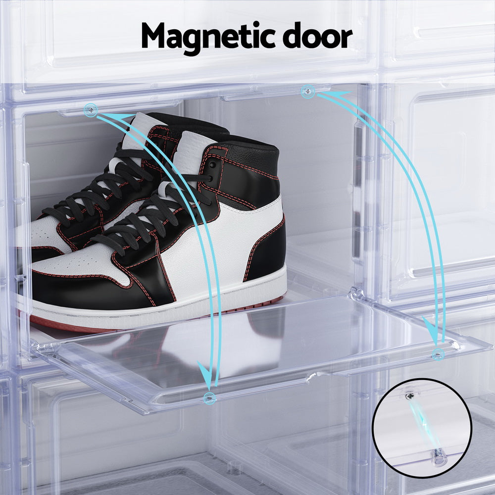 Marlook Shoe Box Rack DIY Set of 2 Stackable Magnetic Door