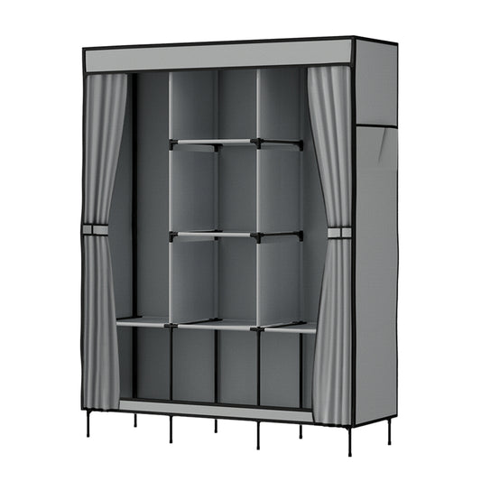Marlook Large Portable Clothes Closet Wardrobe with Shelf Grey
