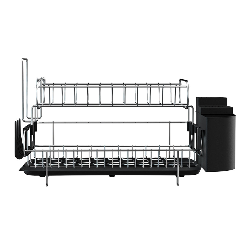 Marlook Dish Rack Drying Drainer Cup Holder Cutlery Tray Kitchen Organiser 2-Tier