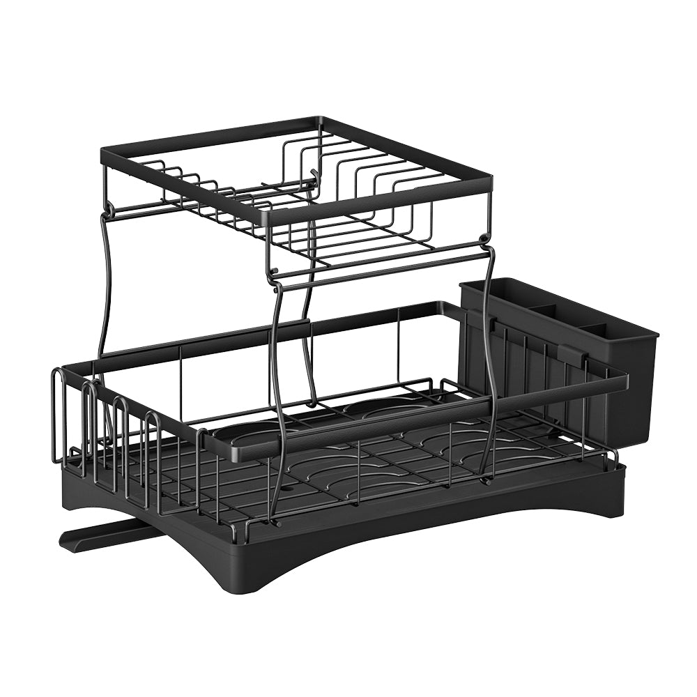 Marlook Dish Rack Expandable Drying Drainer Cutlery Holder Tray Kitchen 2 Tiers