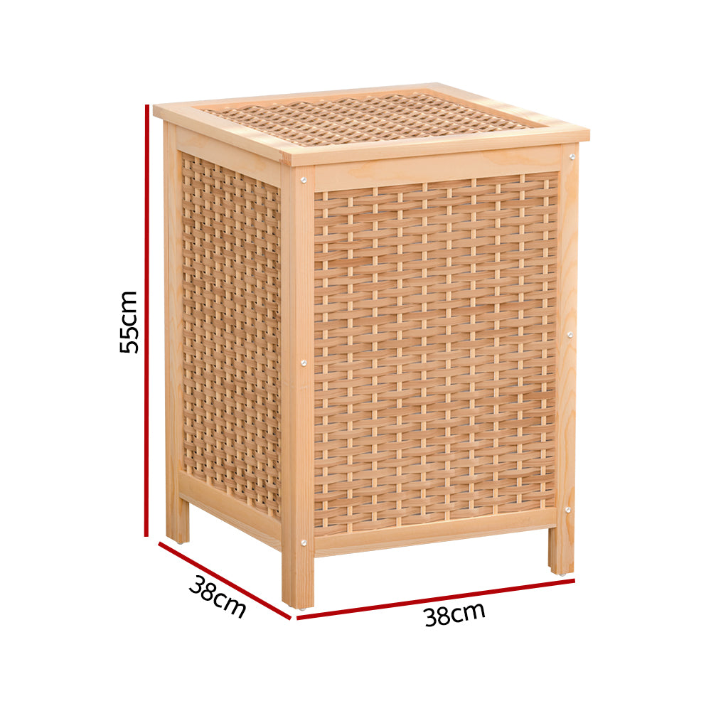 Marlook Laundry Hamper Bathroom Storage Cabinet Wooden Organiser Bag Clothes