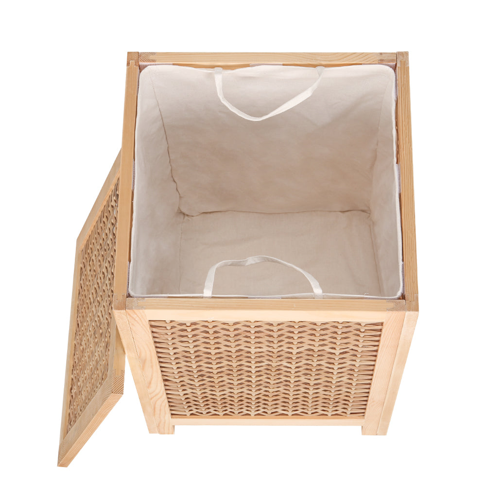 Marlook Laundry Hamper Bathroom Storage Cabinet Wooden Organiser Bag Clothes