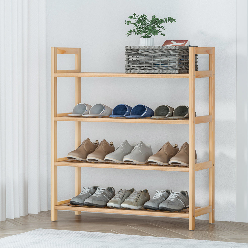 Marlook 4-tier Shoe Rack 12 Pairs Shoe Storage Weaved Shelves