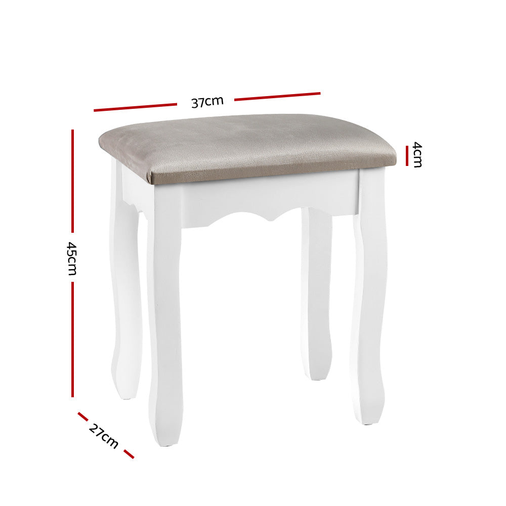 Marlook Dressing Table Stool Velvet Grey