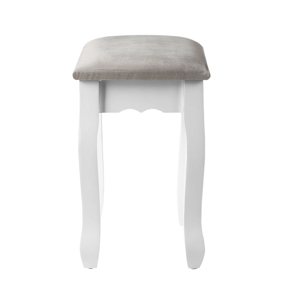 Marlook Dressing Table Stool Velvet Grey
