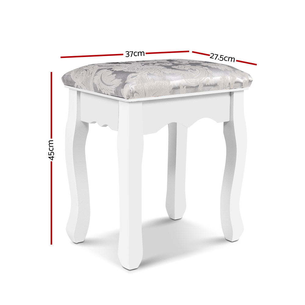 Marlook Dressing Table Stool Velvet White