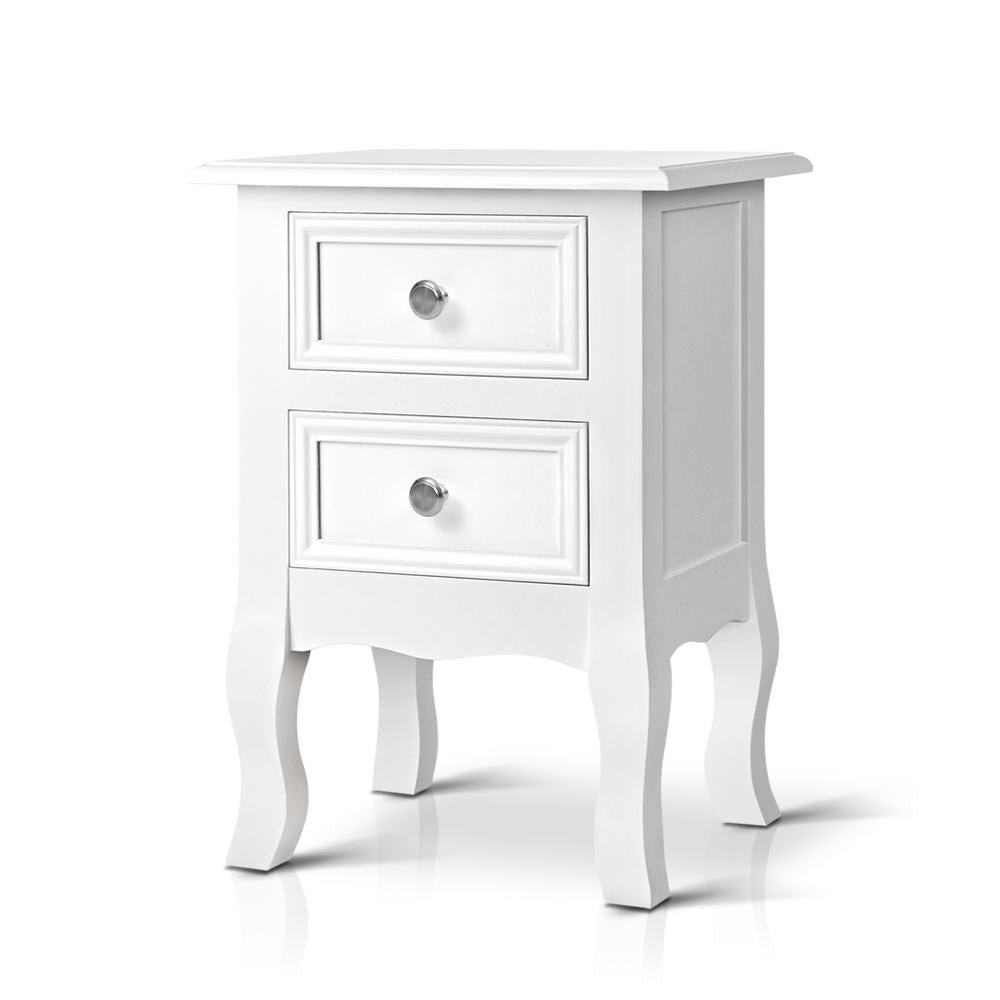 Marlook Bedside Table 2 Drawers - BISSET White