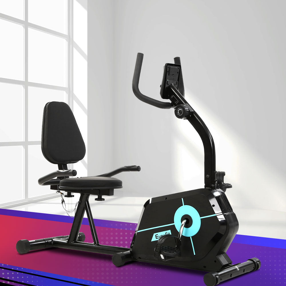 Marlook Exercise Bike Magnetic Recumbent Indoor Cycling Home Gym Cardio 120kg