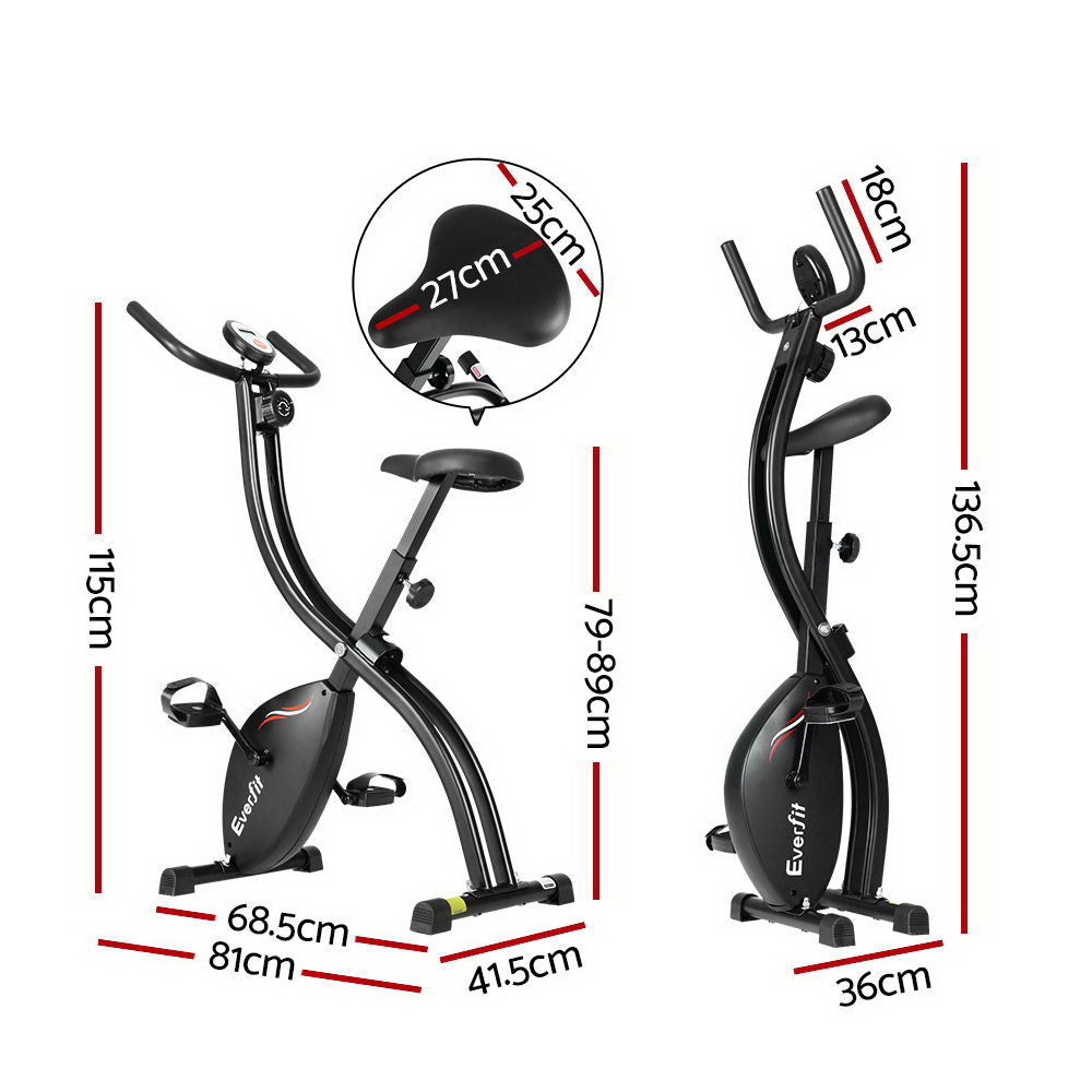 Marlook Folding Exercise Bike Magnetic X-Bike Bicycle Indoor Cycling Cardio
