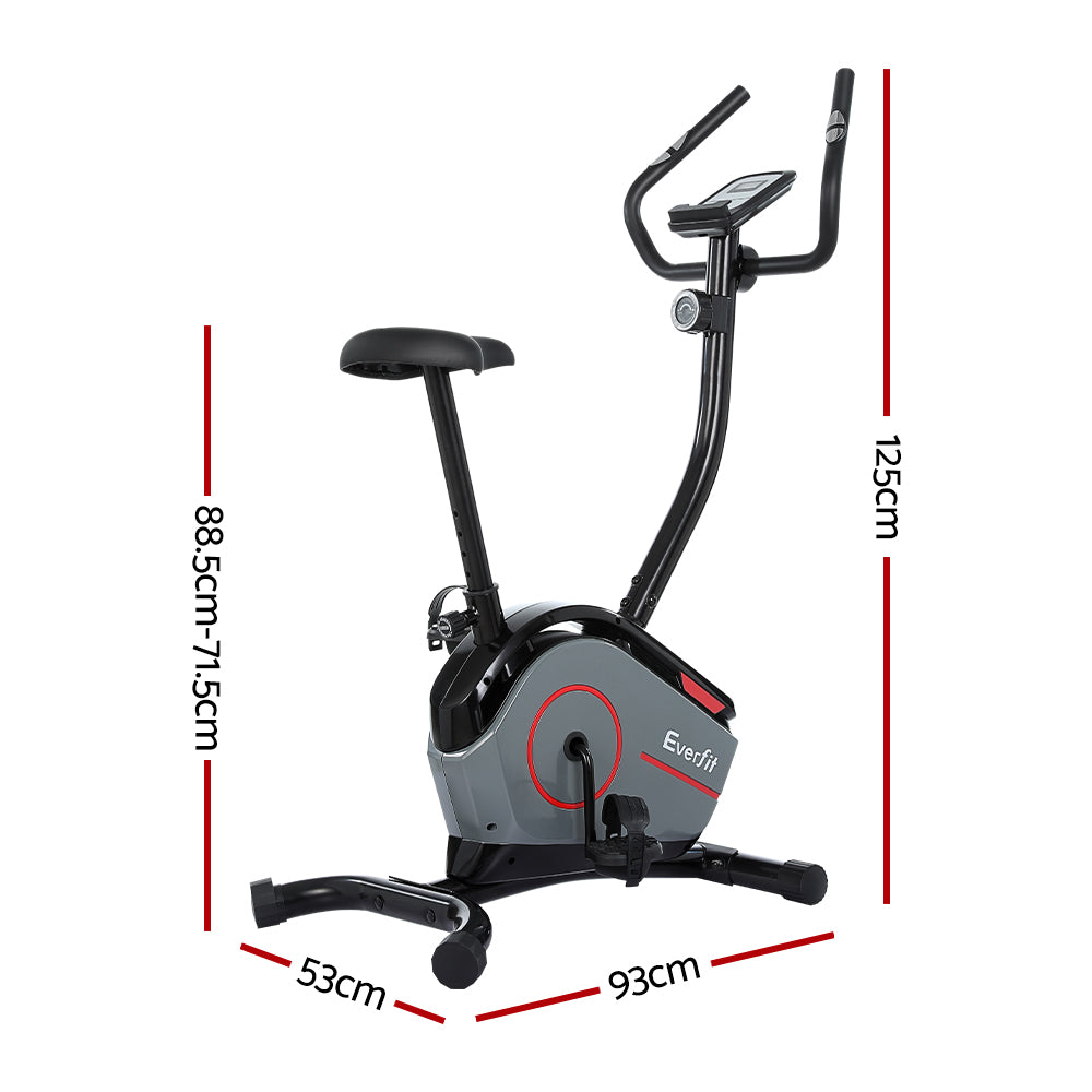 Marlook Magnetic Exercise Bike 8 Levels Upright Bike Fitness Home Gym Cardio