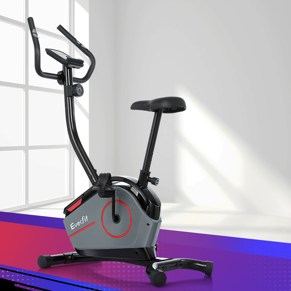 Marlook Magnetic Exercise Bike 8 Levels Upright Bike Fitness Home Gym Cardio