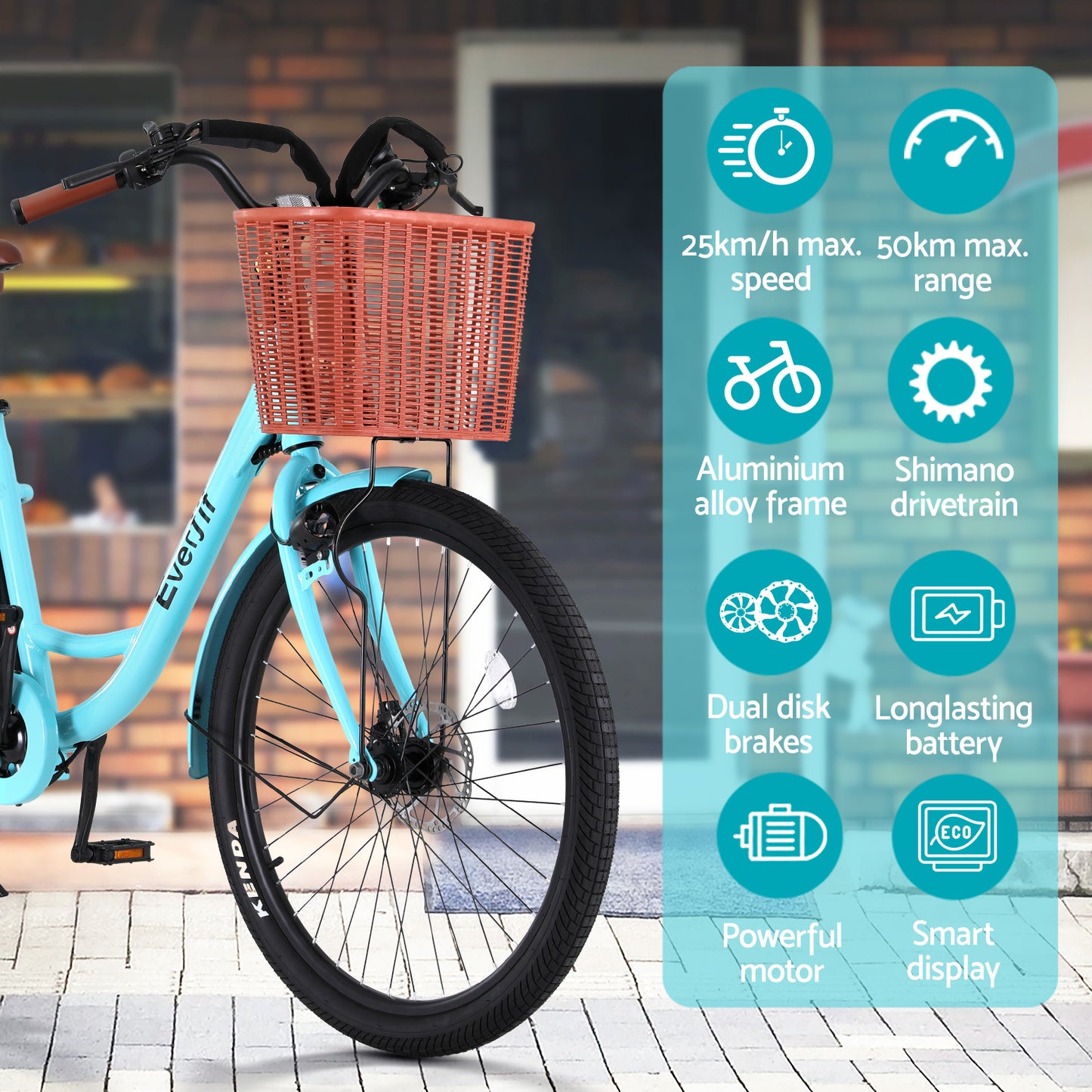 Marlook 26" Electric Bike City Bicycle eBike e-Bike Commuter w/ Battery BL