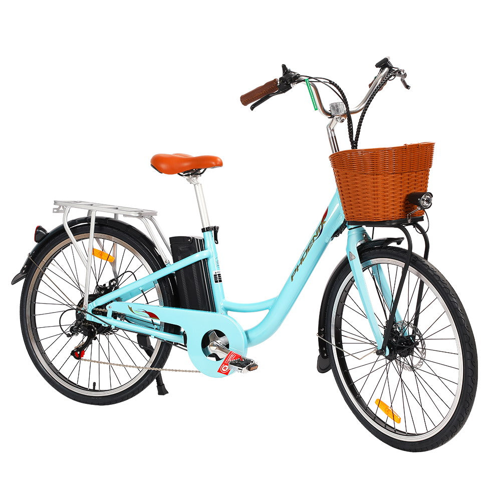 Marlook 26 Inch Electric Bike Urban Bicycle eBike Removable Battery Blue