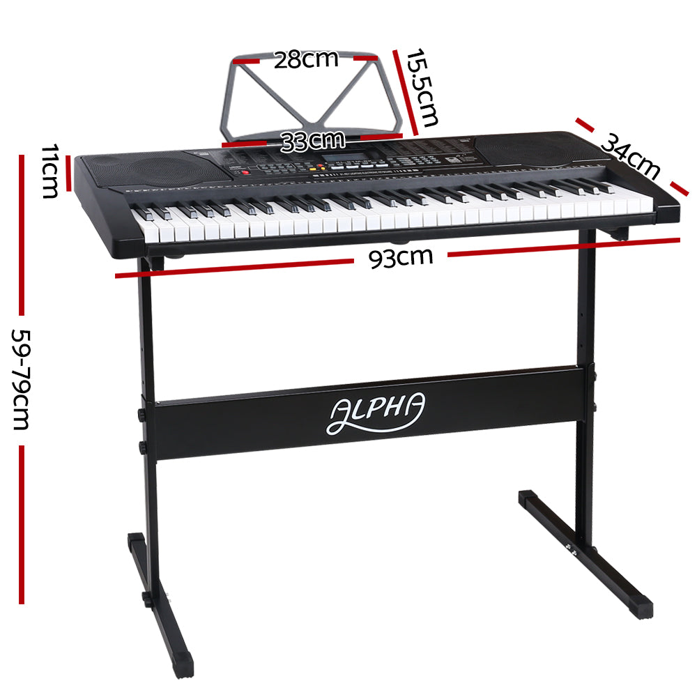 Marlook 61 Keys Electronic Piano Keyboard Digital Electric w/ Stand Lighted Black