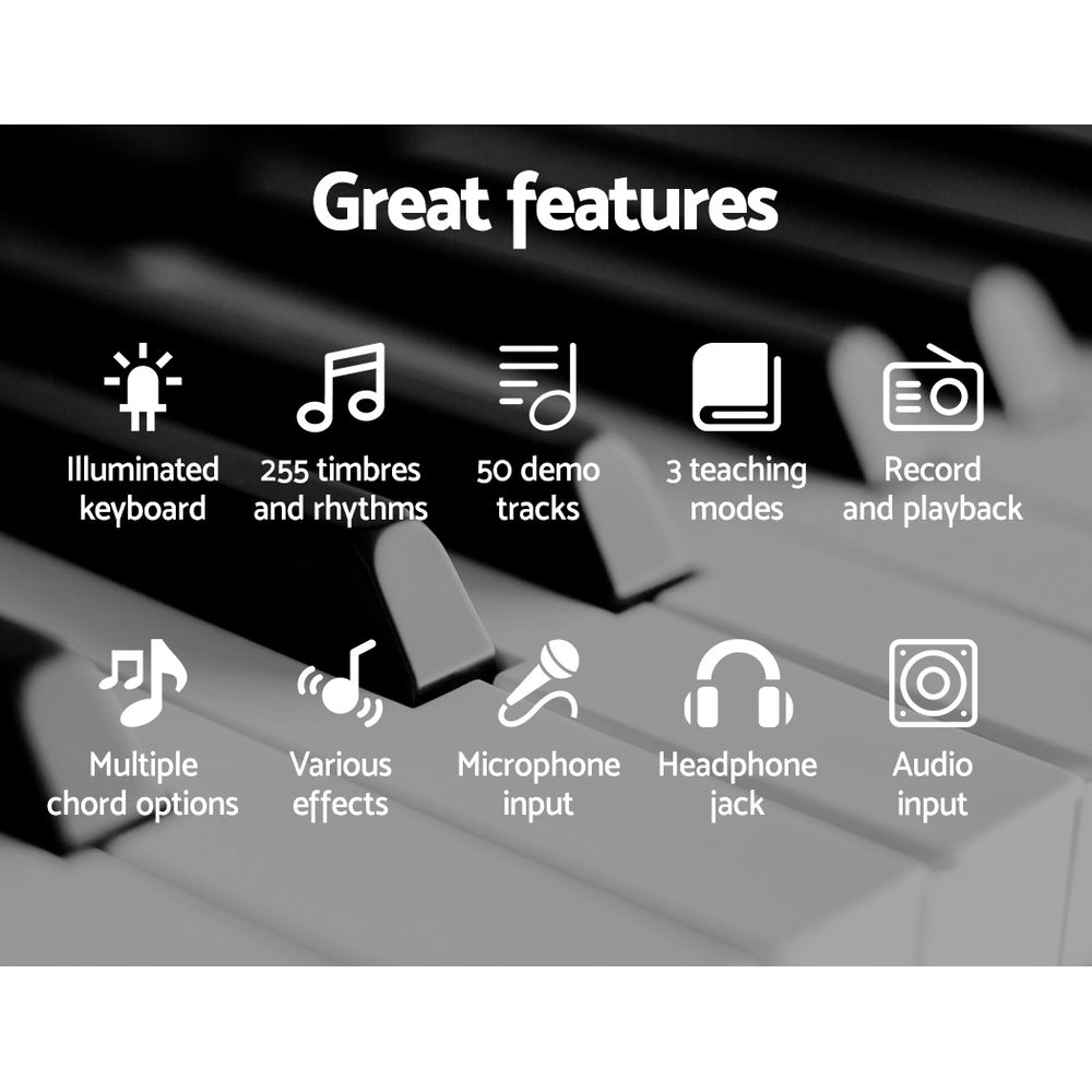Marlook 61 Keys Electronic Piano Keyboard Digital Electric w/ Stand Lighted Pink