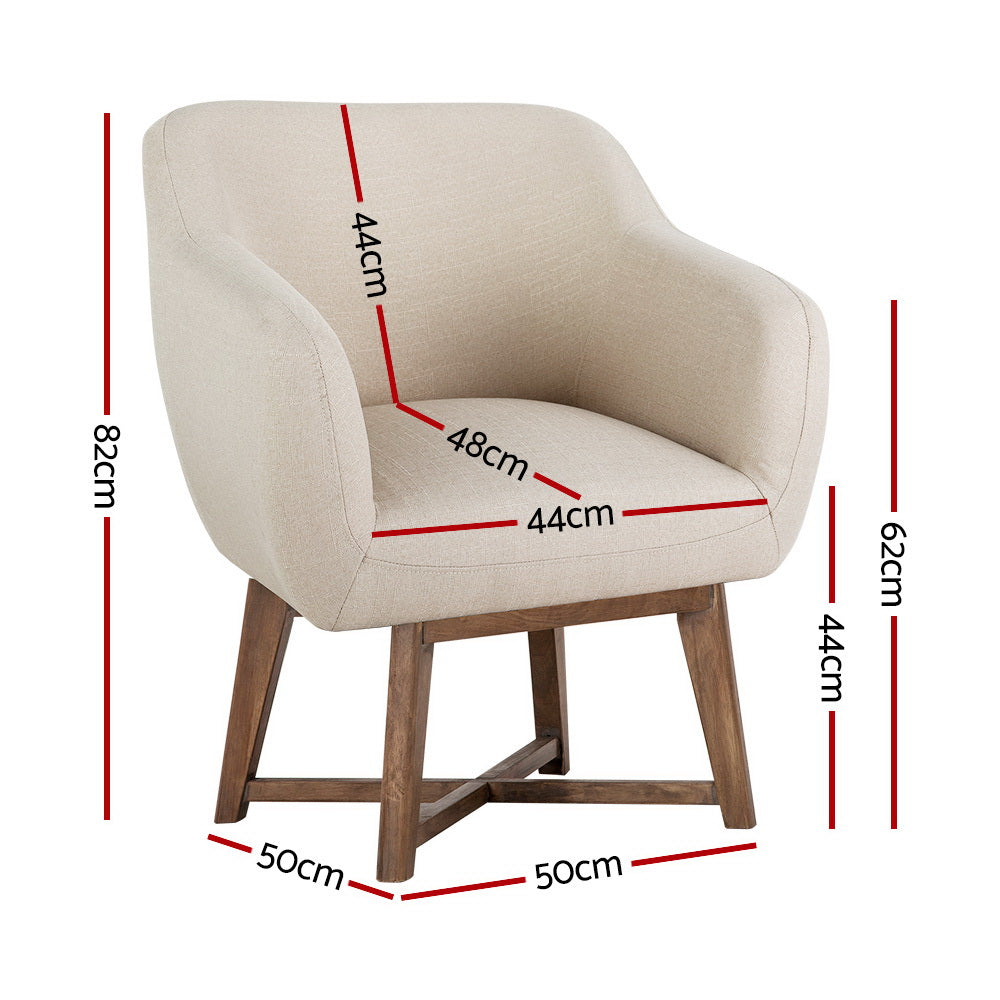 Marlook Fabric Tub Lounge Armchair - Beige