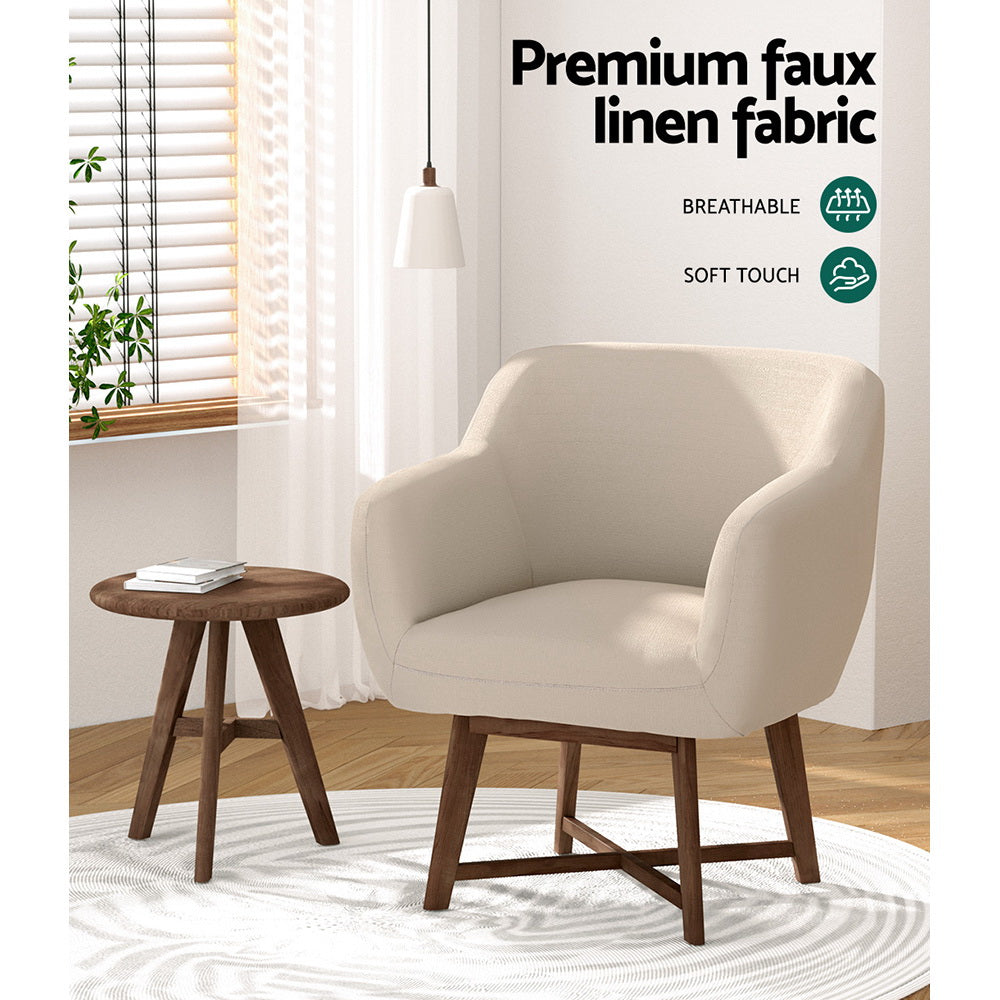 Marlook Fabric Tub Lounge Armchair - Beige