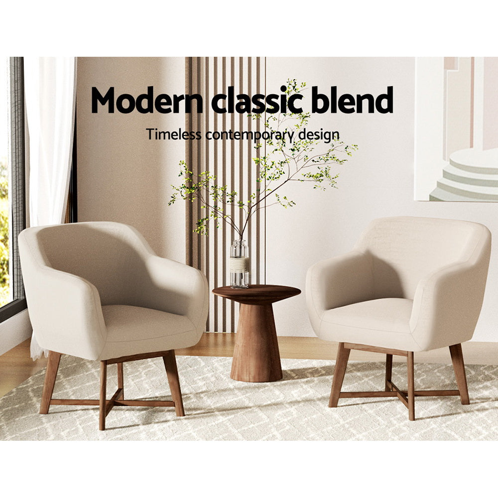 Marlook Fabric Tub Lounge Armchair - Beige