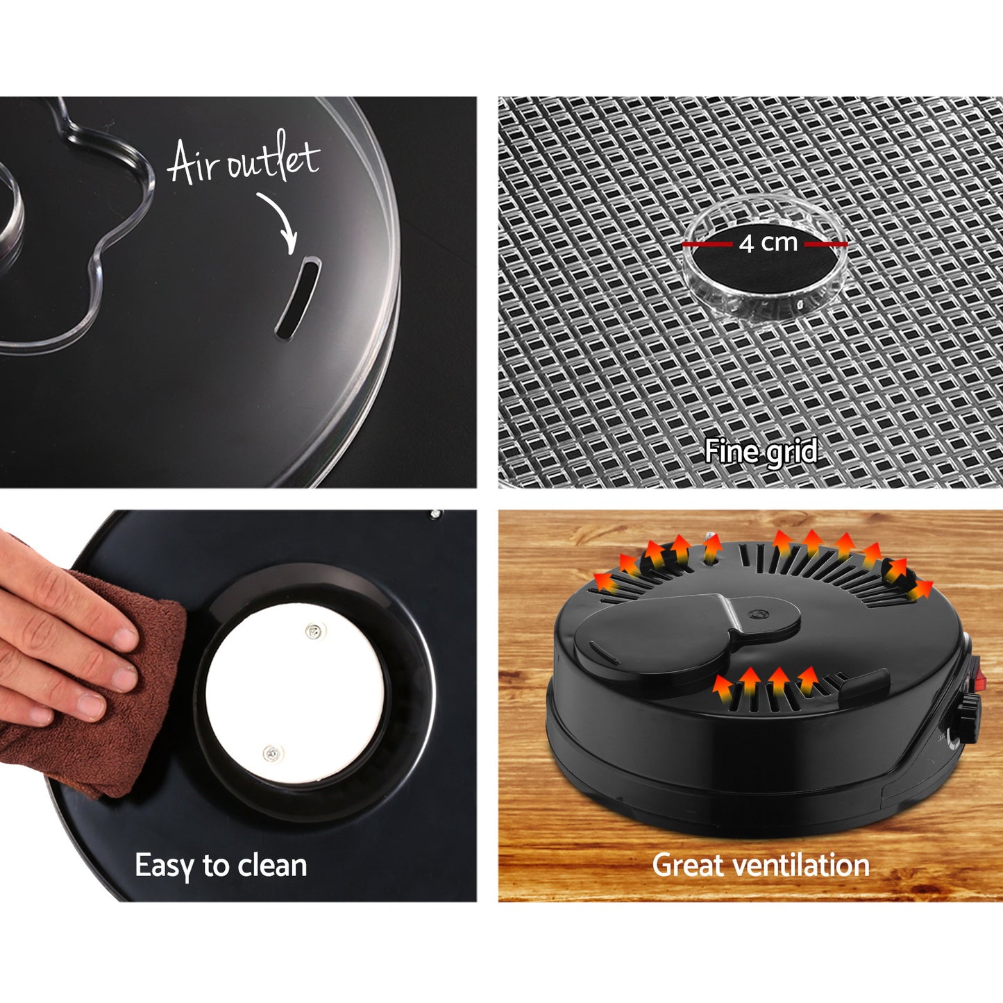 Marlook 5 Trays Food Dehydrator Fruit Dehydrators Pet Beef Jerky Dryer Black