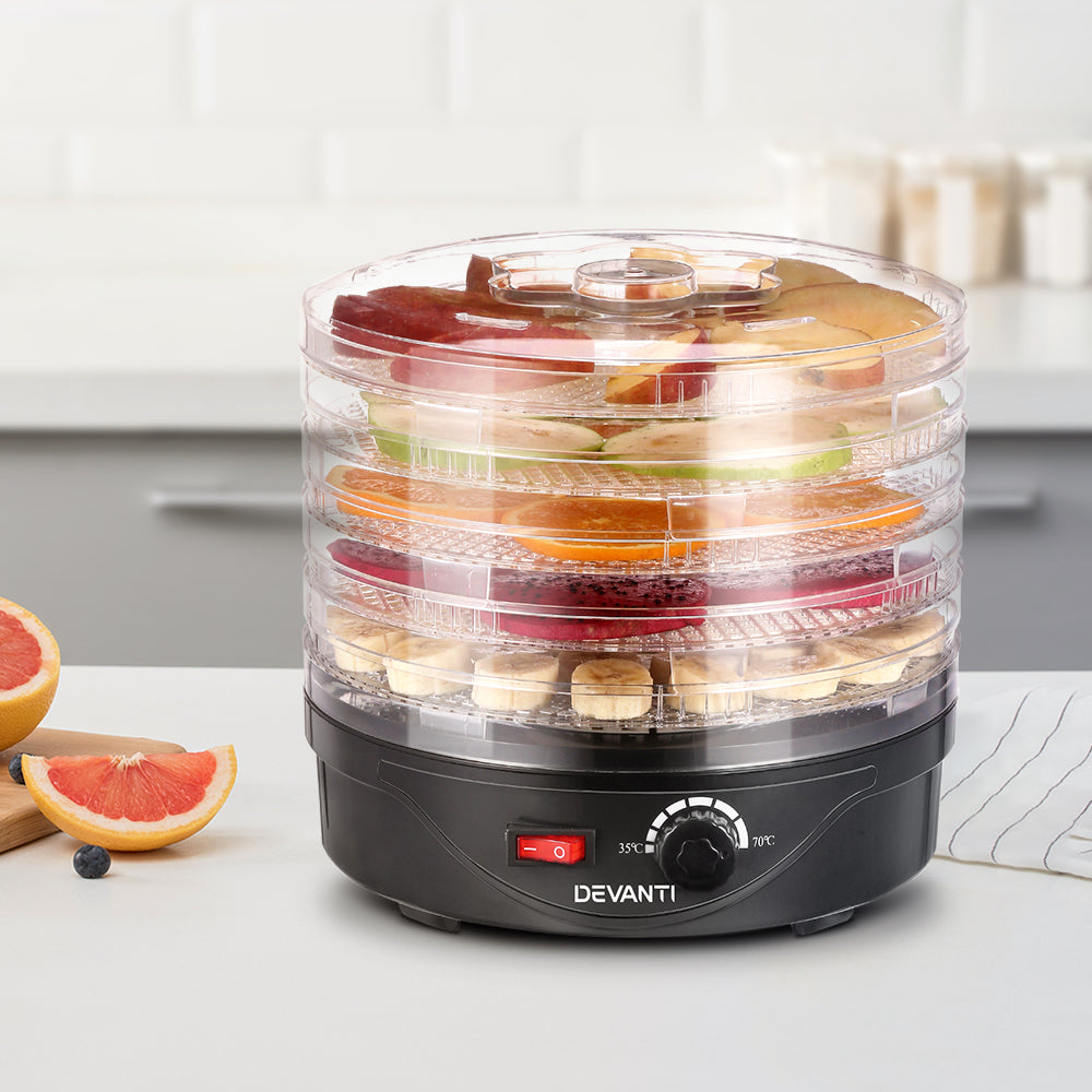 Marlook 5 Trays Food Dehydrator Fruit Dehydrators Pet Beef Jerky Dryer Black