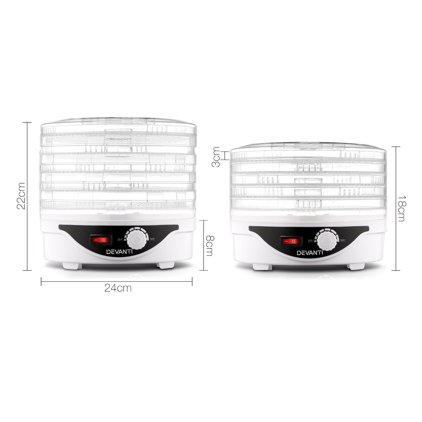 Marlook 5 Trays Food Dehydrator Fruit Dehydrators Pet Beef Jerky Dryer White