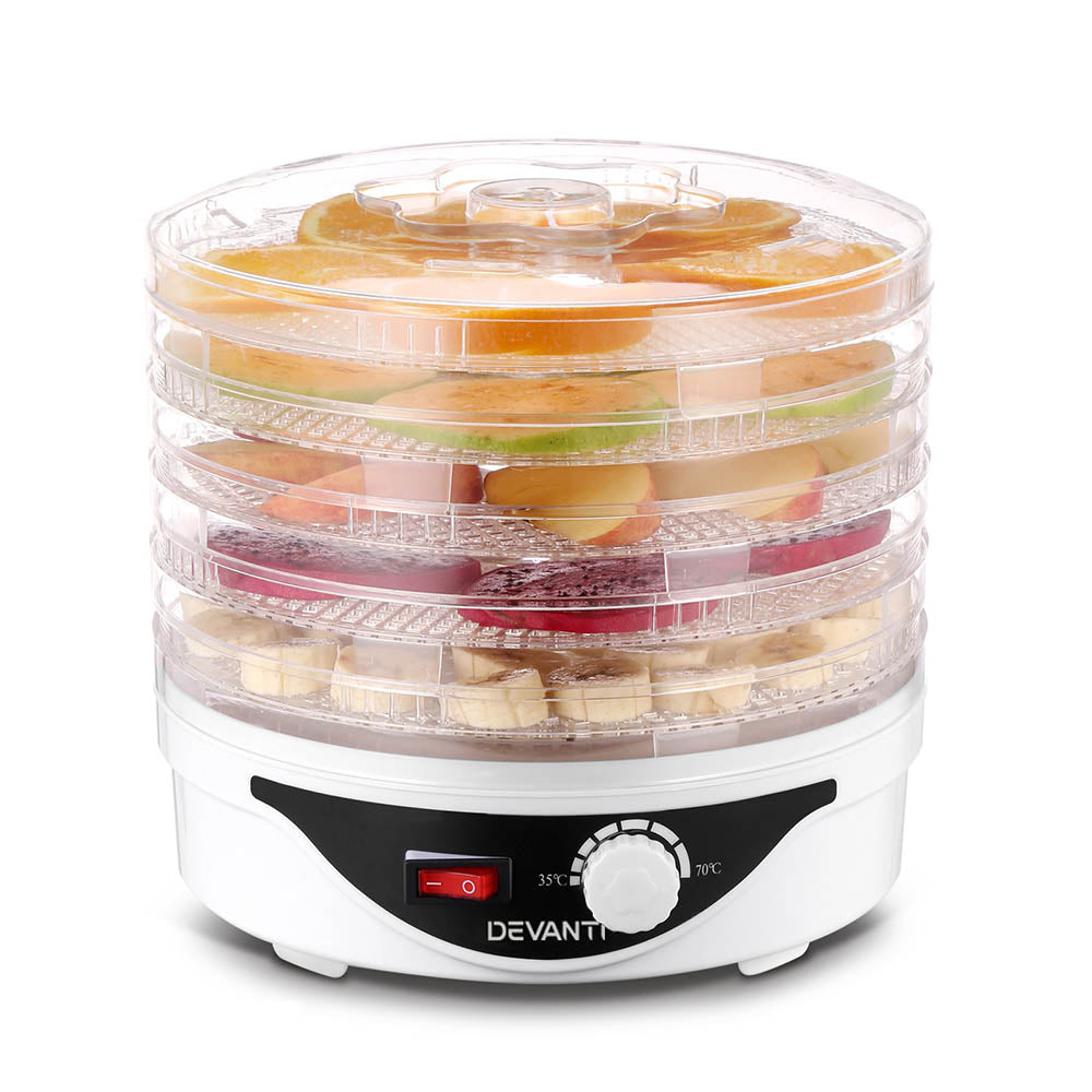 Marlook 5 Trays Food Dehydrator Fruit Dehydrators Pet Beef Jerky Dryer White