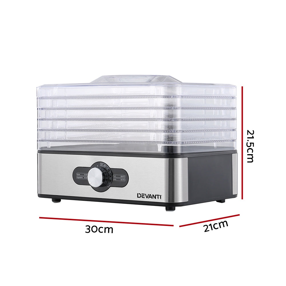 Marlook 5 Trays Food Dehydrator Stainless Steel Tray