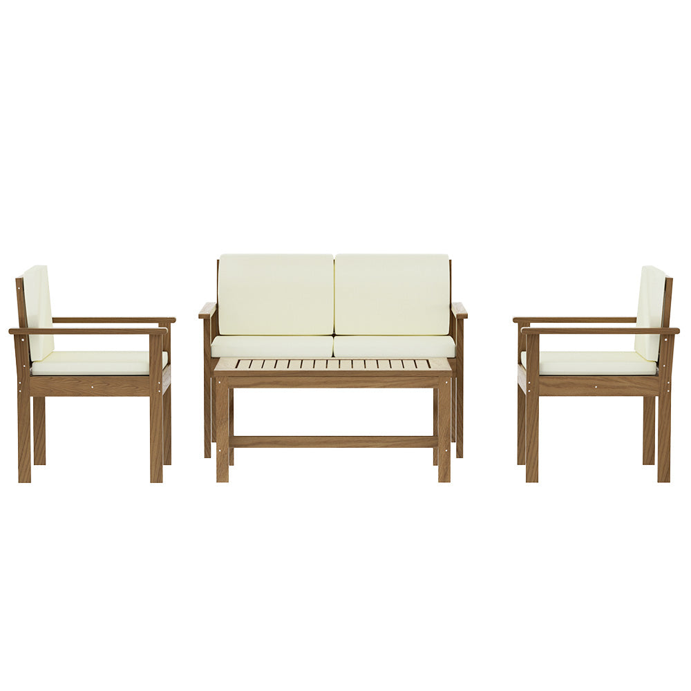 Marlook 4-Piece Outdoor Sofa Set Wooden Couch Lounge Setting