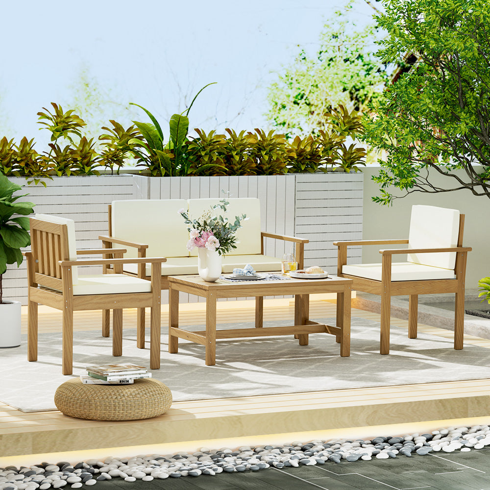 Marlook 4-Piece Outdoor Sofa Set Wooden Couch Lounge Setting