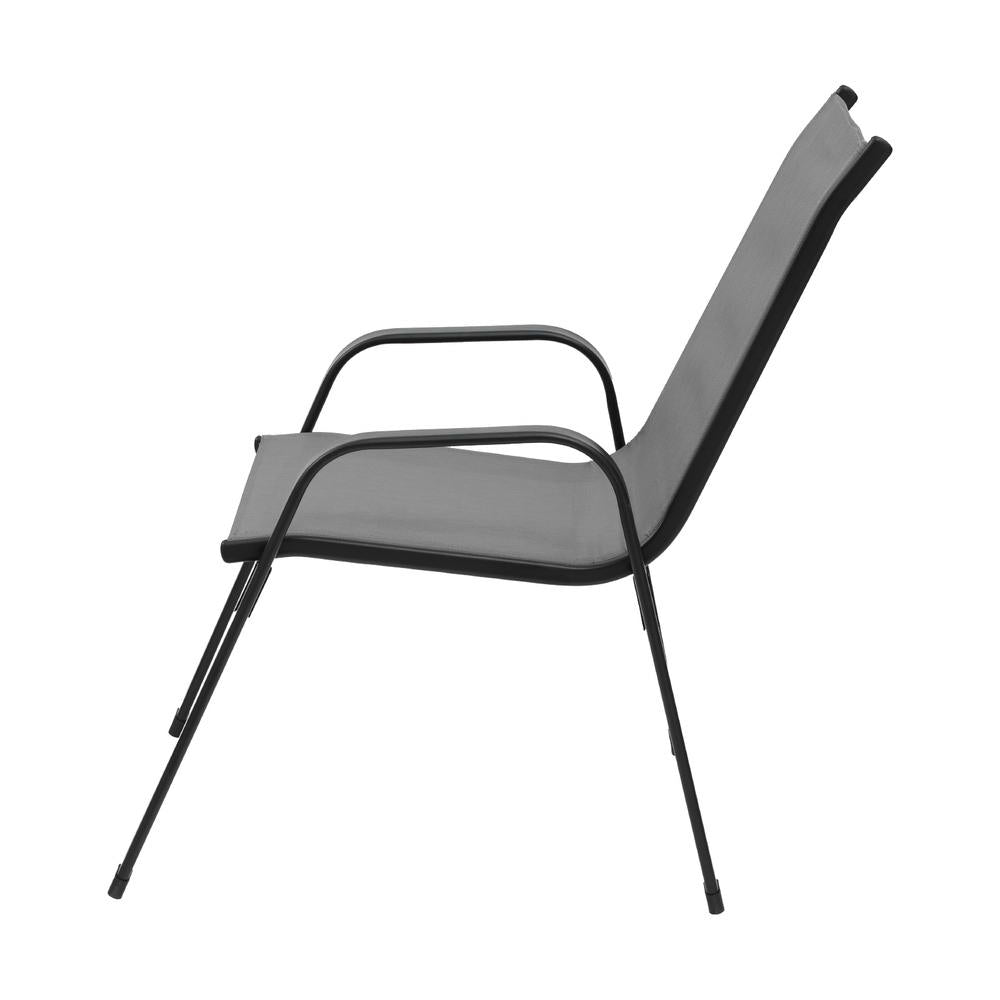 Marlook 6PC Outdoor Dining Chairs Stackable Lounge Chair Patio Furniture Grey