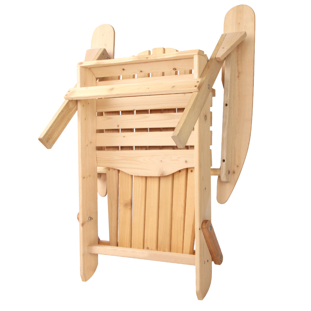 Marlook Adirondack Outdoor Chairs Wooden Beach Chair Patio Furniture Garden Natural Set of 2