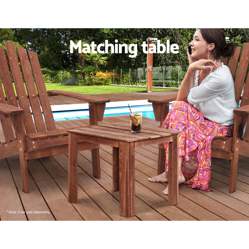 Marlook Coffee Side Table Wooden Desk Outdoor Furniture Camping Garden Brown
